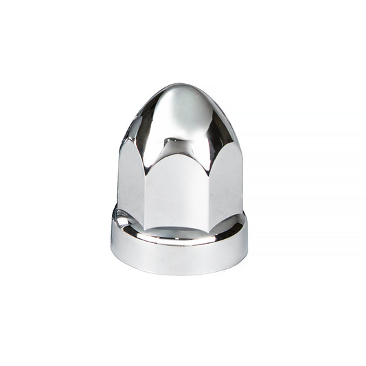 33mm X 2-3/4" Chrome Plastic Bullet Nut Cover With Flange - Push-On (Bulk)