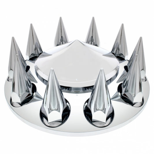 Pointed Front Axle Cover With 33mm Spike Thread-On Nut Covers - Chrome