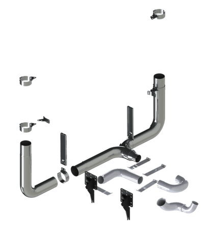 Lincoln Chrome 7" Exhaust Kit for 389 with 90 Degree Picket Elbows (2018+with DPF system) (1 Piece Stack Kit)