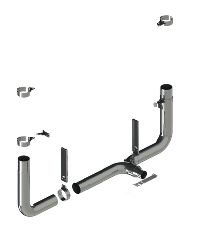 Lincoln Chrome 7" Exhaust Kit for 389 with 90 Degree Picket Elbows (Glider Kit) (1 Piece Kit)