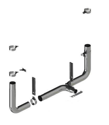 Lincoln Chrome 7" Exhaust Kit for 389 with 90 Degree Picket Elbows (Glider Kit) (1 Piece Kit)