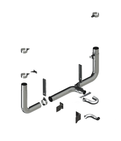 Lincoln Chrome 7" Exhaust Kit for 389 with 90 Degree Picket Elbows (2011-2017 DPF System)
