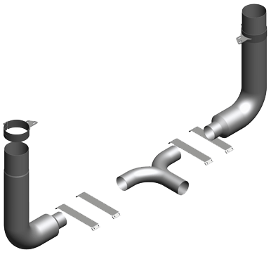 Lincoln Chrome 7" Exhaust Kit for 379 With 90 Degree Picket Elbows
and a 5" Y Pipe. (2 Piece Stacks)