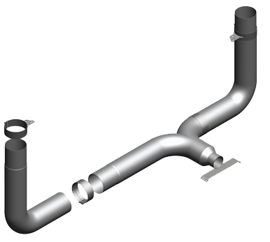 Lincoln Chrome 8" Exhaust Kit for 379 With 90 Degree Picket Elbows
(1 Piece Stacks)