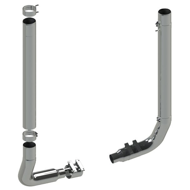 Kenworth W900L 8" Lincoln Chrome 1 Piece Exhaust Stack Kit