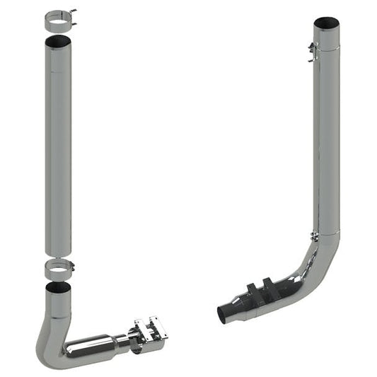Kenworth W900L 8" Lincoln Chrome 1 Piece Exhaust Stack Kit