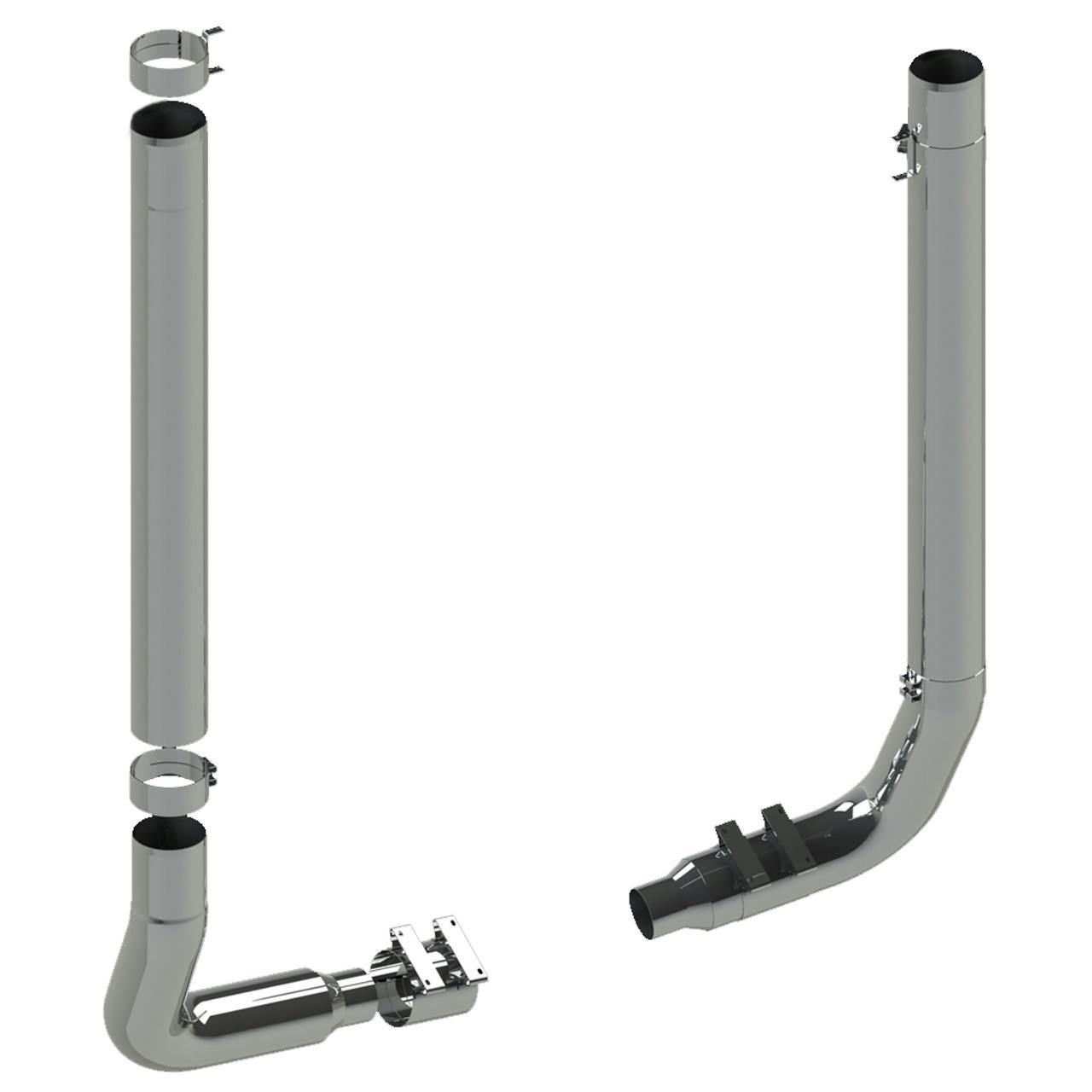 Kenworth W900L 6" Lincoln Chrome 1 Piece Exhaust Stack Kit