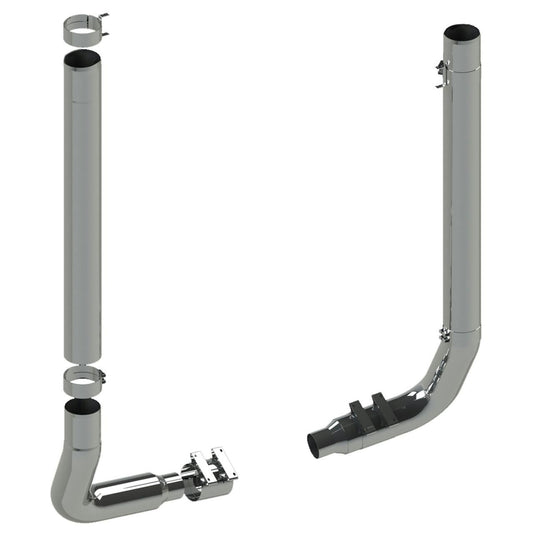 Kenworth W900L 6" Lincoln Chrome 1 Piece Exhaust Stack Kit