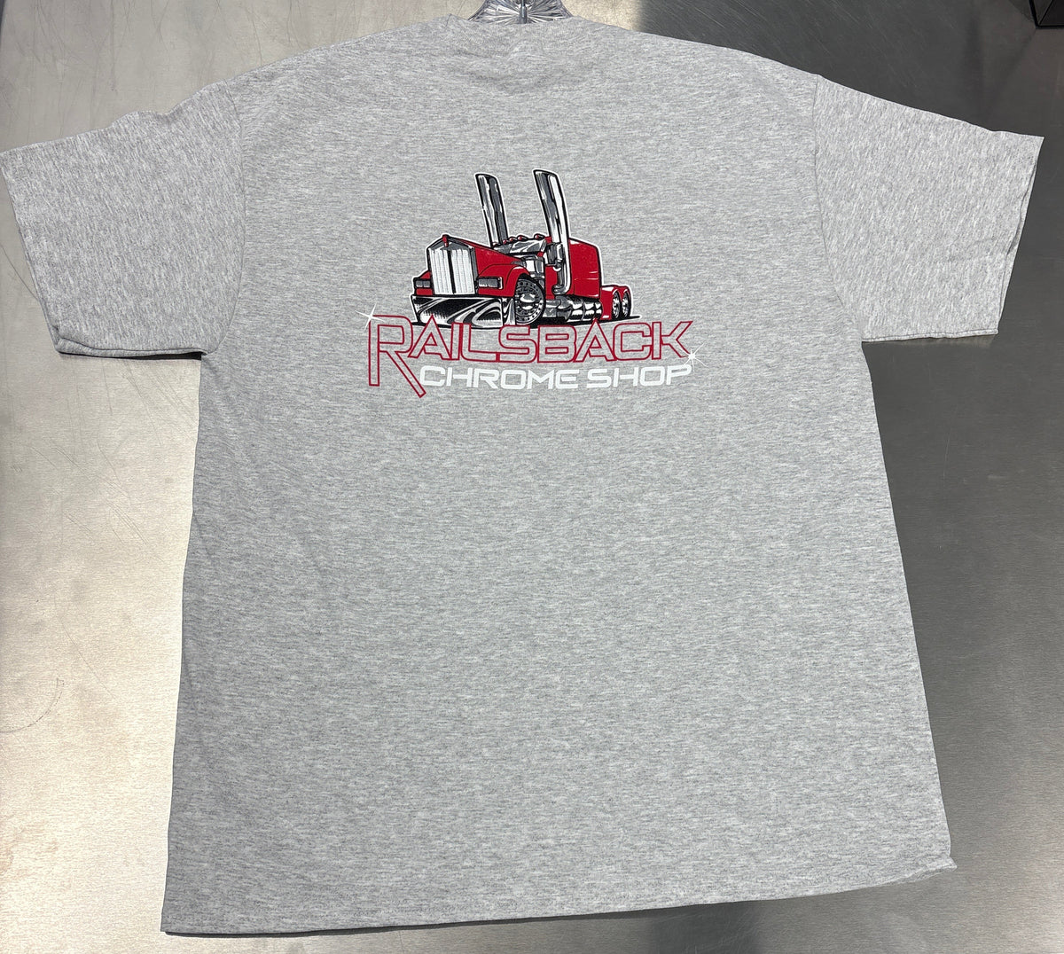 Dana Railsback Railsback Chrome Shop T-Shirt (Ash) – High-quality chrome