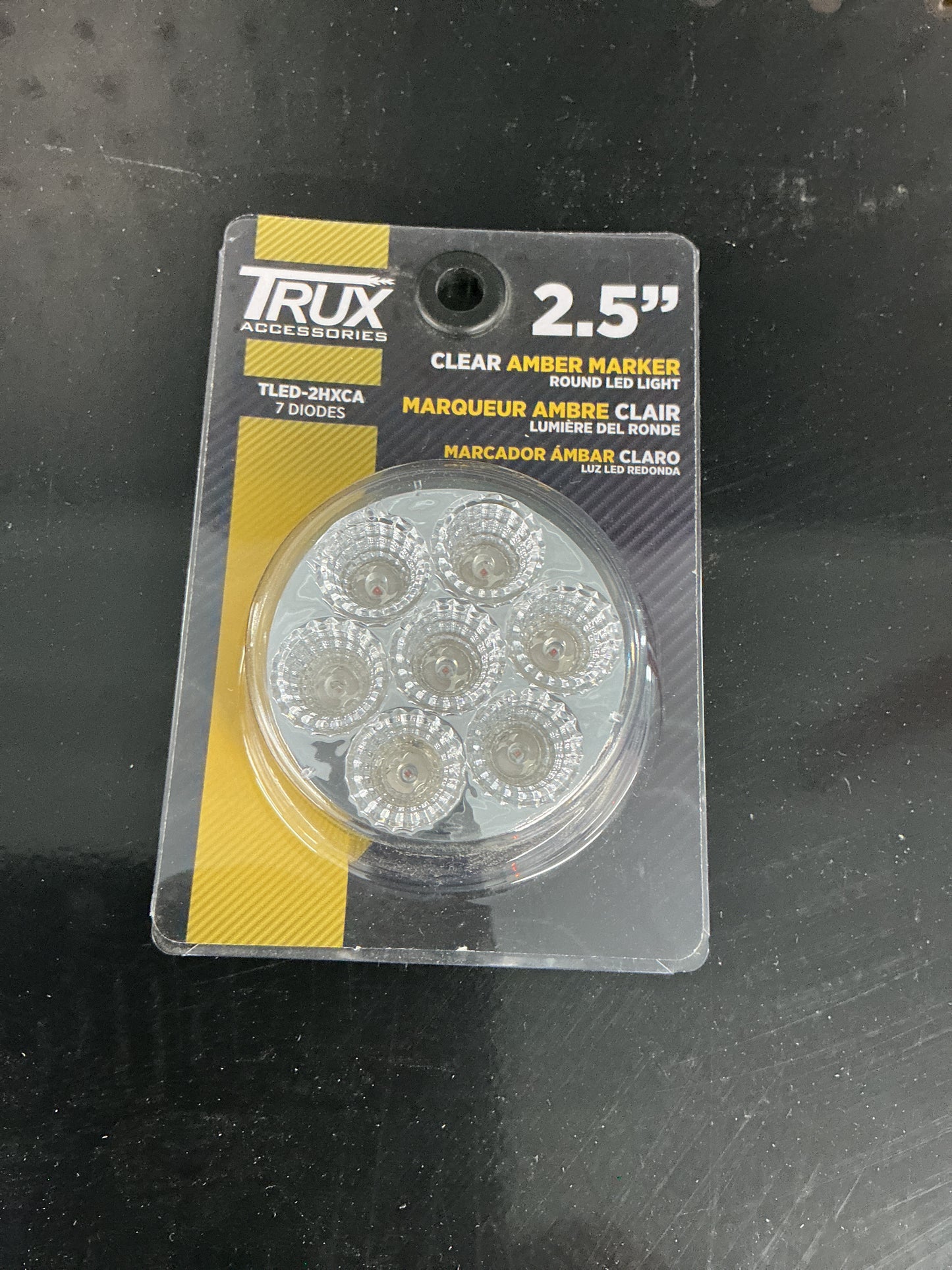 2.5 Round Clear Amber Marker Light
