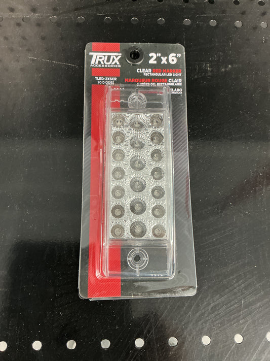 2”X 6” Clear Red Marker Light