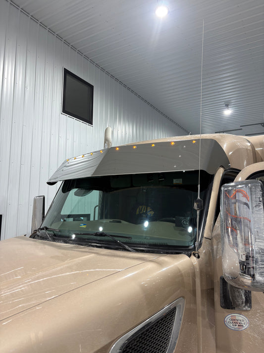 Valley Chrome Peterbilt 579 17” Straight Visor With 10 Bullet Lights