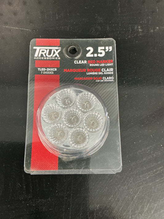 2.5 Round  Clear Red Marker Light