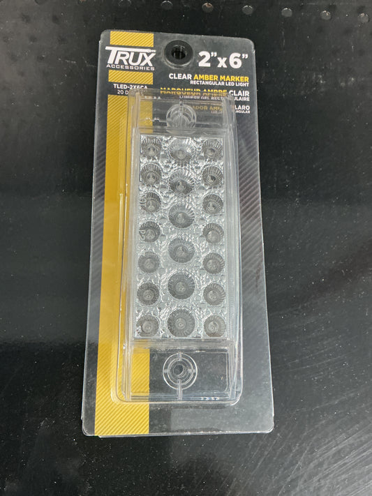 2x6 Clear Amber Marker Light