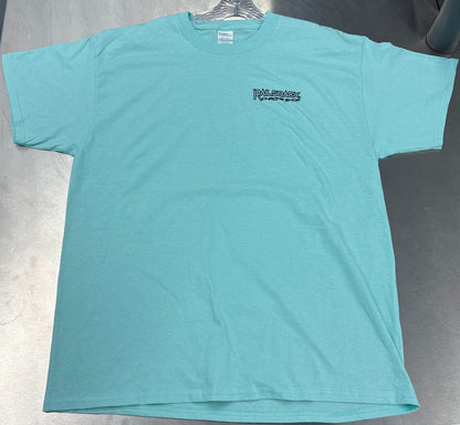 Railsback Chrome Shop T-Shirt (True Celadon)