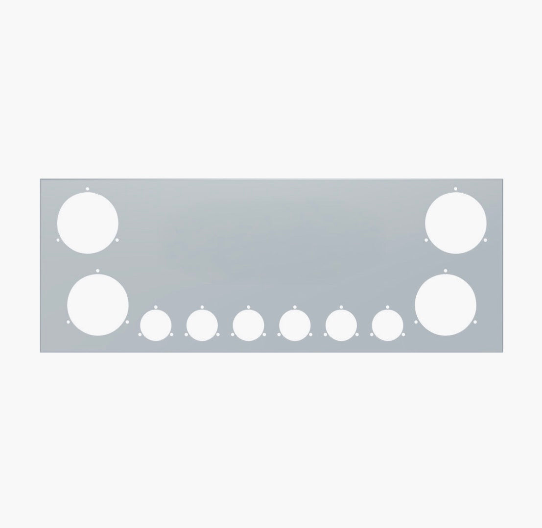 33-3/4" SS Rear Center Light Panel With Four 4" & Six 2" Light Cutouts(No LP Holes)