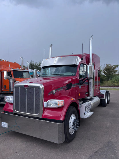 Valley Chrome Peterbilt 579 17” Straight Visor With 10 Bullet Lights