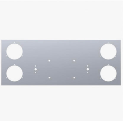 33-3/4" Stainless Steel Rear Center Light Panel With Four 4" Light Cutouts