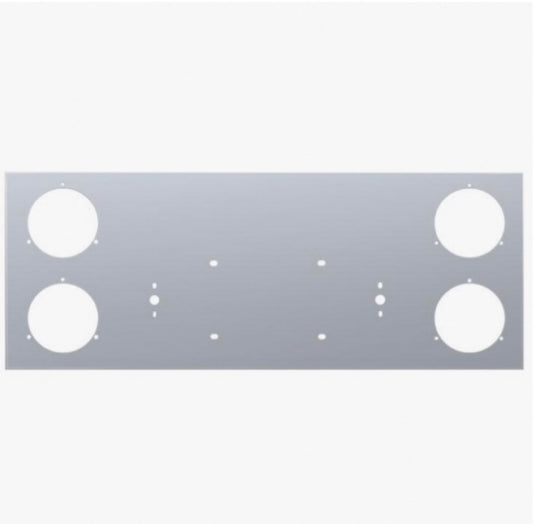 33-3/4" Stainless Steel Rear Center Light Panel With Four 4" Light Cutouts