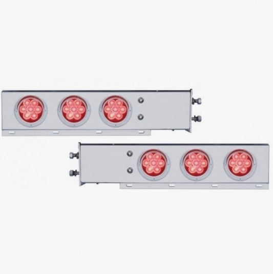 2.5" Bolt Pattern Chrome Spring Loaded Bar With 6X 4" 7 LED Lights & Visors