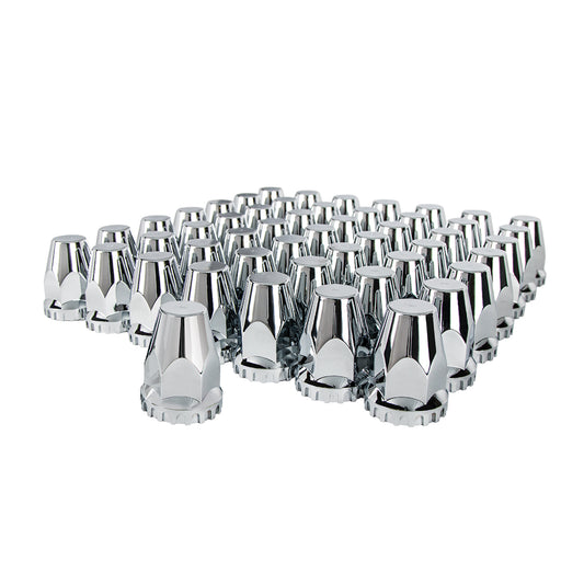 33mm x 2-3/4" Chrome Plastic Original Nut Covers - Thread-On (Box of 60)