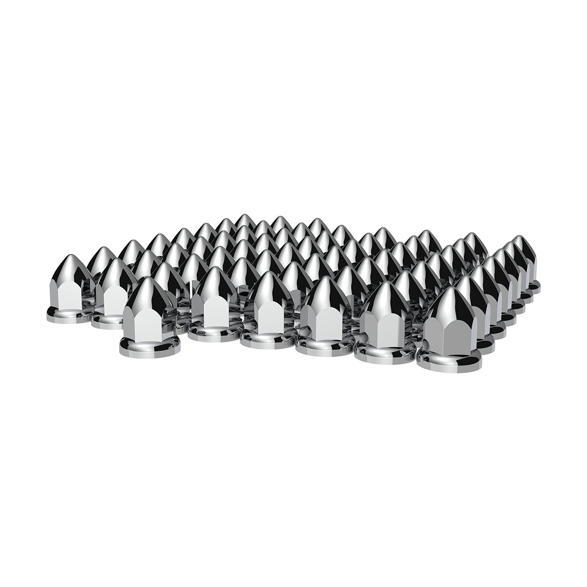 33mm X 2-3/8" Chrome Plastic Bullet Nut Cover With Flange - Push-On (Bulk)