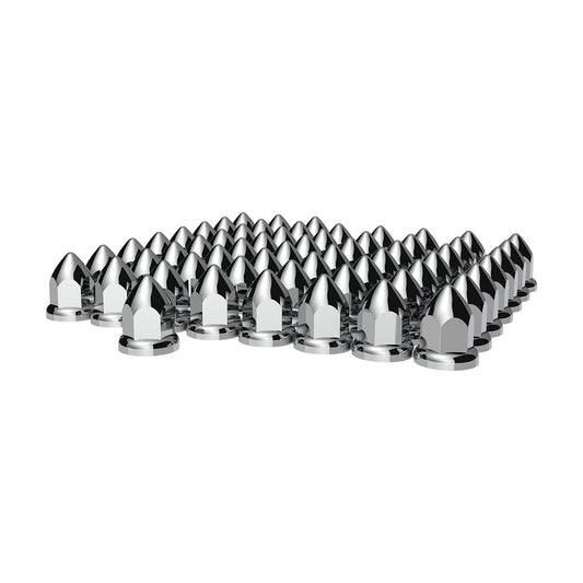 33mm X 2-3/8" Chrome Plastic Bullet Nut Cover With Flange - Push-On (Bulk)