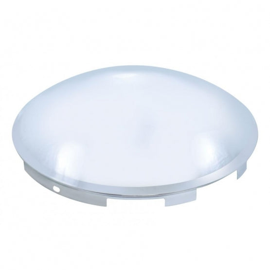 6 Uneven Notched Chrome Dome Front Hubcap - 7/16" Lip