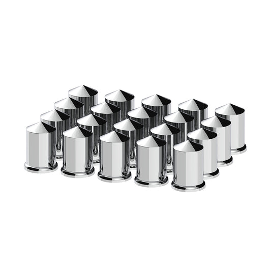 1-1/2" X 3" Chrome Plastic Pointed Nut Covers - Push-On (20-Pack)