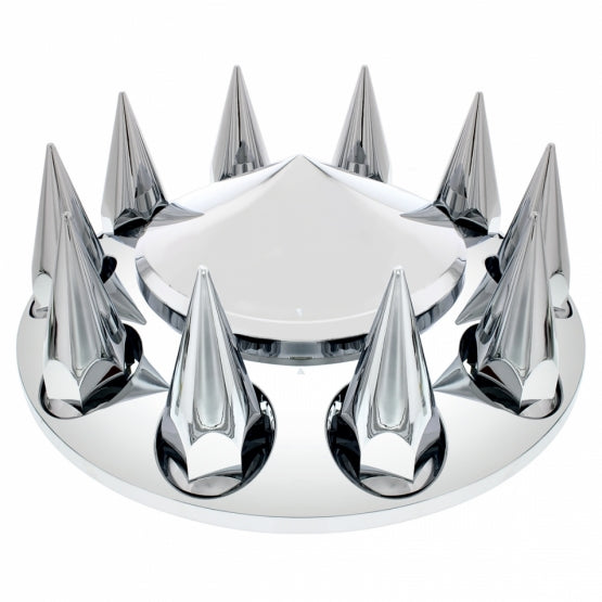 Pointed Front Axle Cover With 33mm Spike Thread-On Nut Covers - Chrome