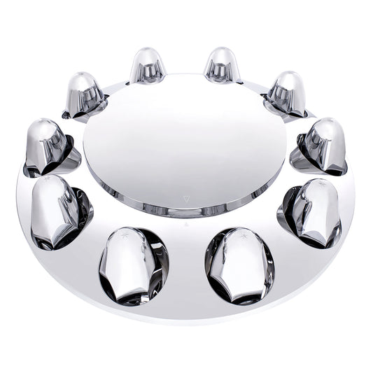 Front Axle Cover With Dome Cap & 1-1/2"  Push-On Nut Covers - Chrome (Color Box)