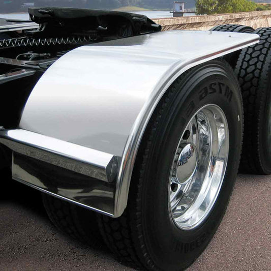 60" Smooth Half Fenders - Mirror Shine Stainless Steel