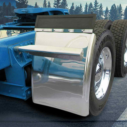 31" Long Straight Drop Quarter Fender Kit with Triangle Mounts - 16 Gauge | Mirror Shine Stainless Steel