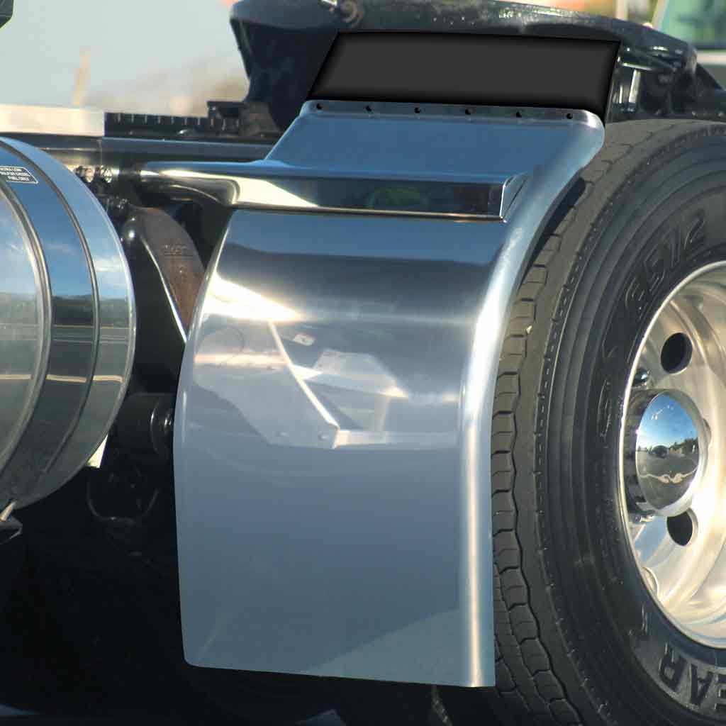 38" Low Rider Quarter Fender Kit with Triangle Mounts - 14 Gauge | Mirror Shine Stainless Steel