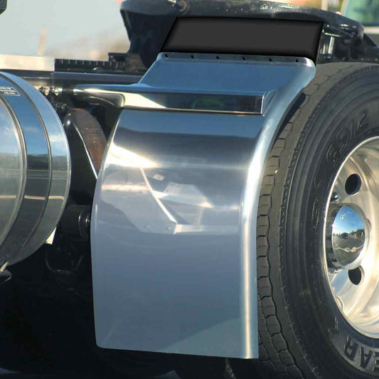 38" Low Rider Quarter Fender Kit with Triangle Mounts - 14 Gauge | Mirror Shine Stainless Steel