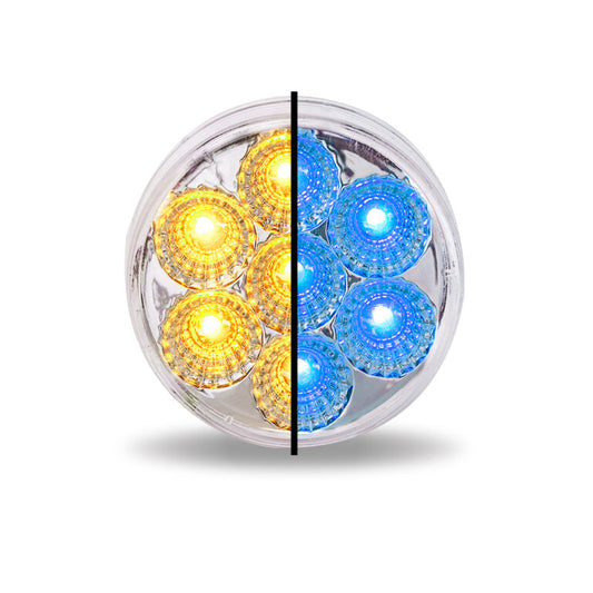 2.5" Amber Marker to Blue Auxiliary Round LED Light - 7 Diodes