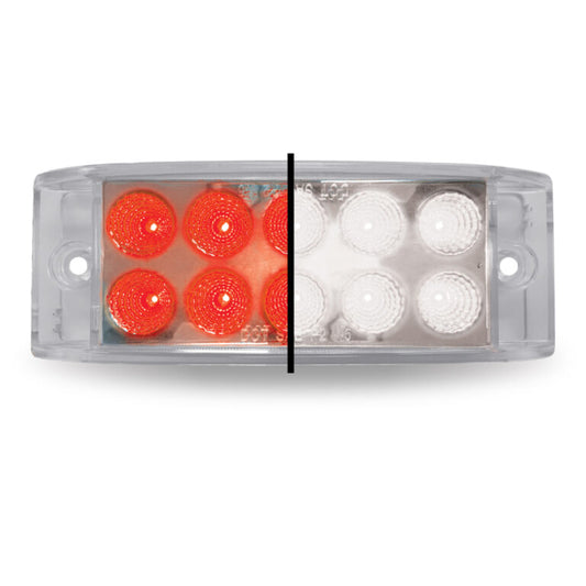 2" x 6" Red Marker to White Auxiliary Rectangular LED Light - 10 Diodes
