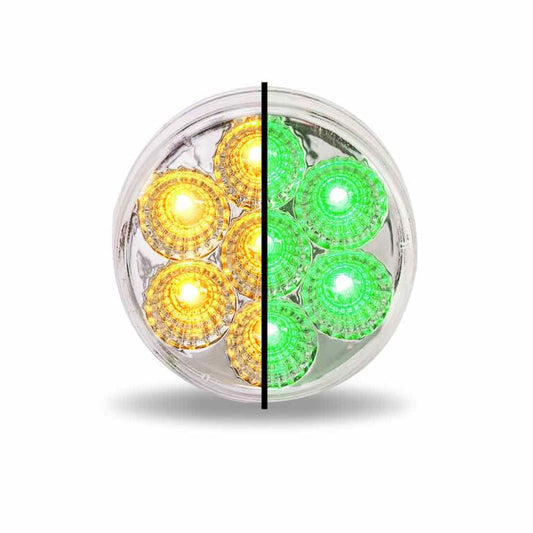 2" Amber Marker to Green Auxiliary Round LED Light - 7 Diodes