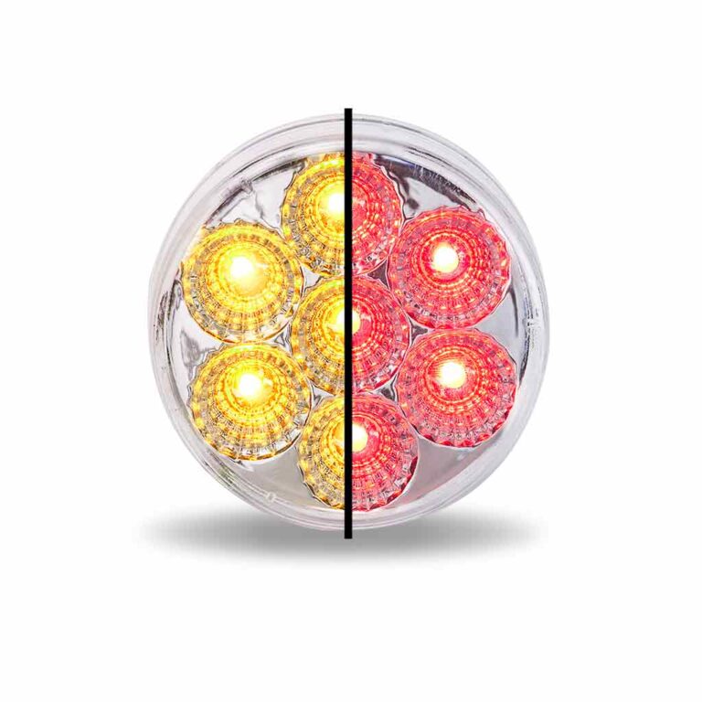 2" Amber Marker to Red Auxiliary Round LED Light - 7 Diodes