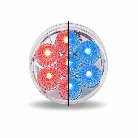 2" Red Marker to Blue Auxiliary Round LED Light - 7 Diodes
