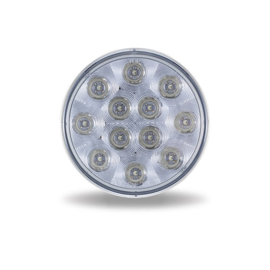4" Heated Lens Clear Red Stop, Turn & Tail Round LED Light - 12 Diodes