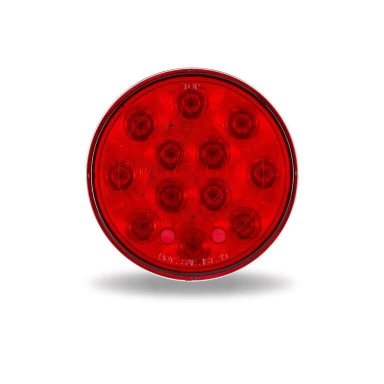 4" Heated Lens Red Stop, Turn & Tail Round LED Light - 12 Diodes