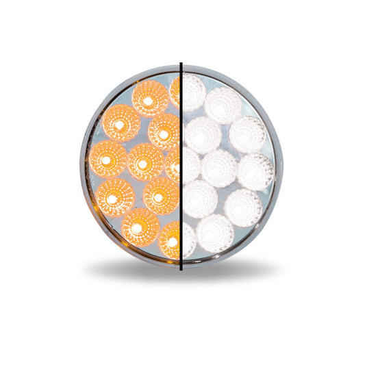 4" Amber Turn & Marker to White Auxiliary Round LED Light - 19 Diodes