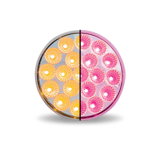 4" Amber Marker to Pink Auxiliary Round LED Light - 19 Diodes