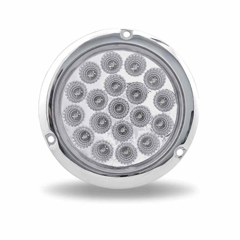 4" Red Stop, Turn & Tail to Blue Auxiliary Round Flange Mount LED Light - 19 Diodes