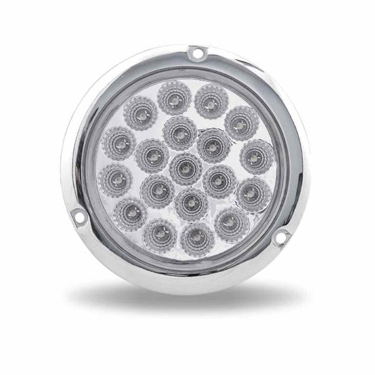 4" Red Stop, Turn & Tail to Blue Auxiliary Round Flange Mount LED Light - 19 Diodes