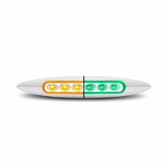 6" Amber Marker to Green Auxiliary Slim LED Light - 6 Diodes