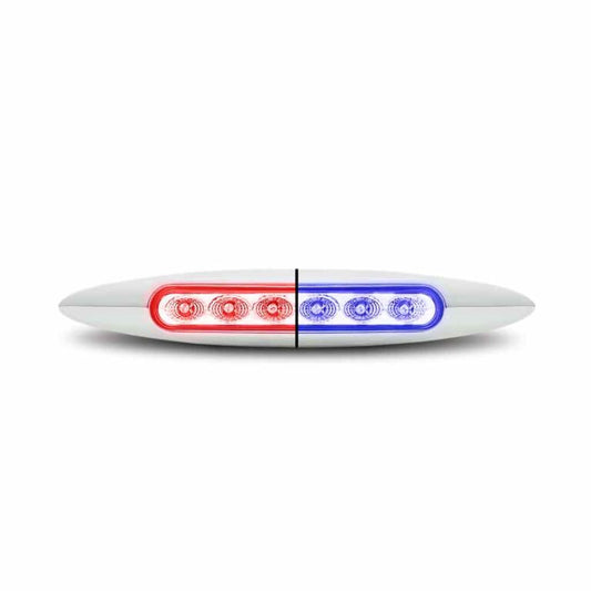 6" Red Marker to Blue Auxiliary Slim LED Light - 6 Diodes