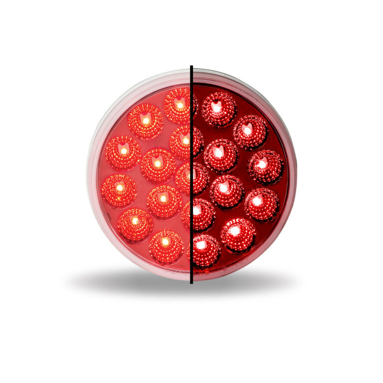 4" Anodized Red Stop, Turn & Tail to White Back Up LED Light - 19 Diodes