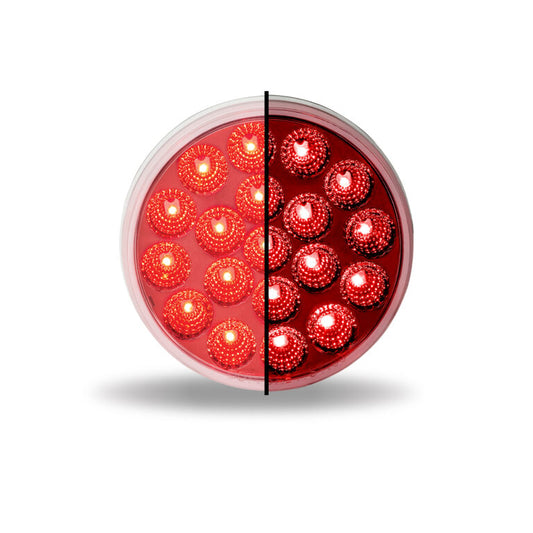 4" Anodized Red Stop, Turn & Tail to White Back Up LED Light - 19 Diodes